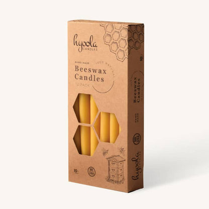 Yellow Beeswax Candles- 10 Hours - 12 Pack
