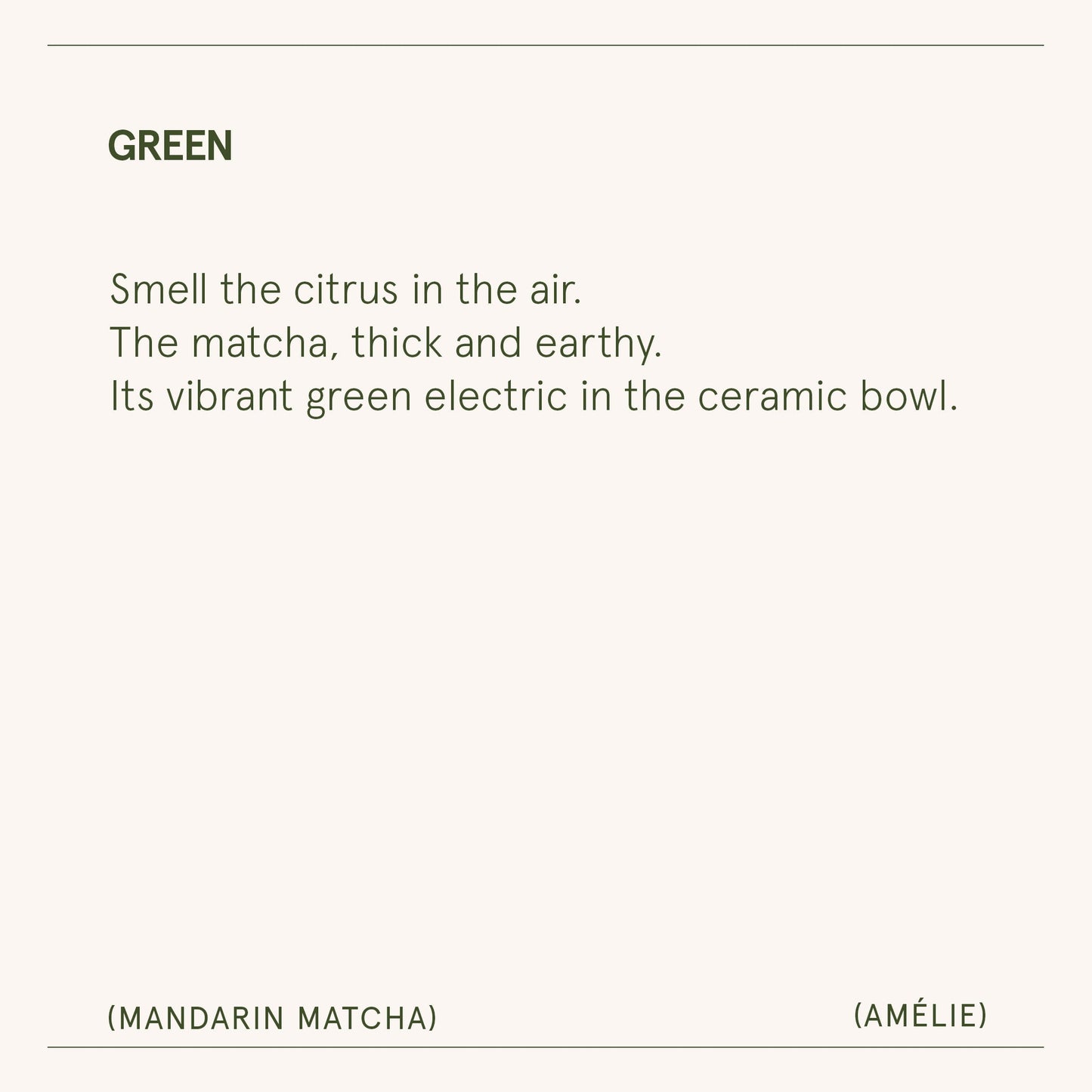Amélie –  Mandarin Matcha Candle