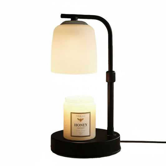 Black Metal Base with Frosted Glass - Candle Warmer Lamp