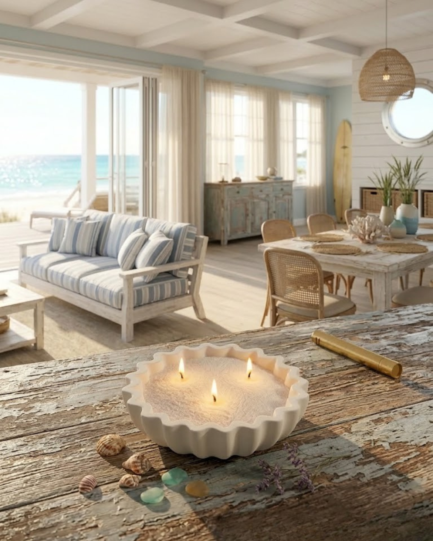 Scalloped Candle Bowl