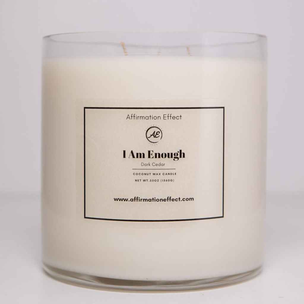 Dark Cedar " I AM Enough" Affirmation Candle - 60 oz