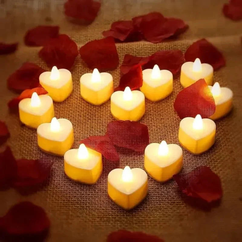 9pcs Heart-Shaped Scented Tea Candles – Romantic Décor for Valentine's Day, Weddings, and Anniversaries