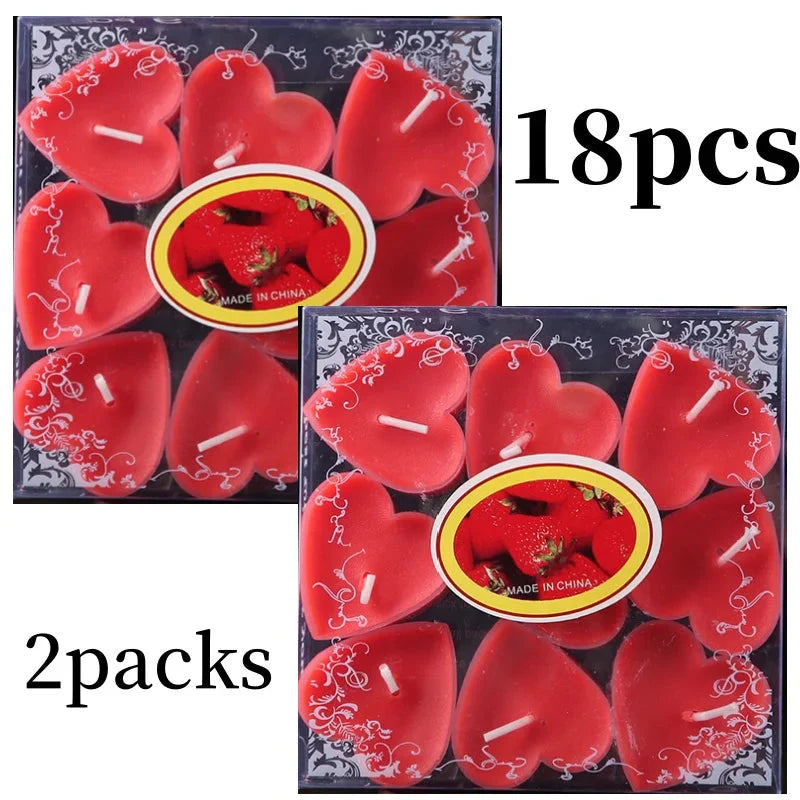 9pcs Heart-Shaped Scented Tea Candles – Romantic Décor for Valentine's Day, Weddings, and Anniversaries