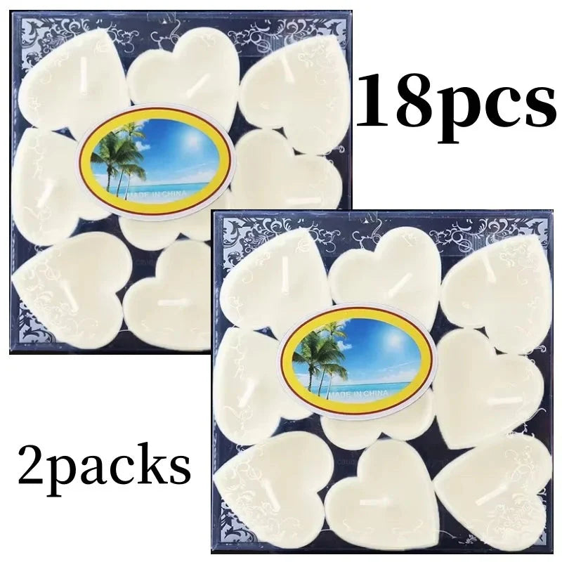 9pcs Heart-Shaped Scented Tea Candles – Romantic Décor for Valentine's Day, Weddings, and Anniversaries