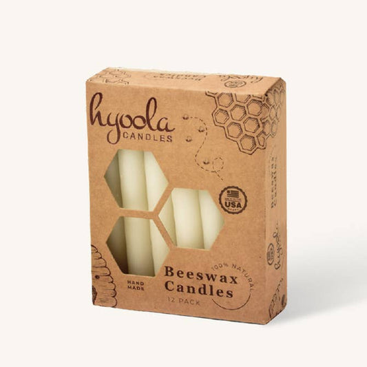 White Beeswax Candles - Small - 12 Pack