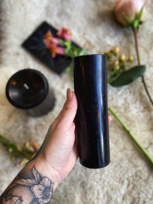 Black Beeswax Pillar Ritual Candles