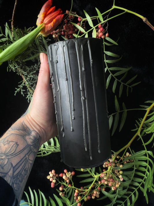 Black Beeswax Pillar Ritual Candles