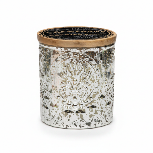 Champagne & Berries Scented Candle | Silver Mercury Glass