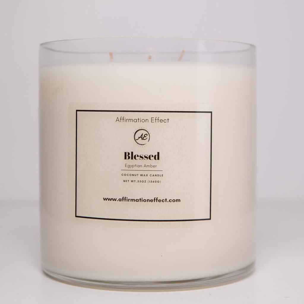 Egyptian Amber "Blessed" Affirmation Candle -  60 oz