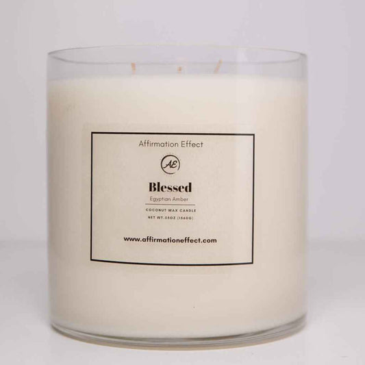 Egyptian Amber "Blessed" Affirmation Candle -  60 oz